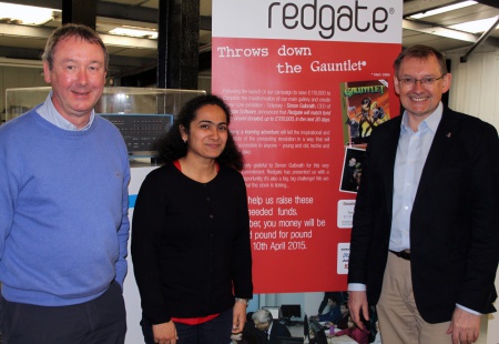 From left to right, Trustee - Ian Williamson, Education Officer - Anjali Das, Sponsor - Andy Harter, RealVNC