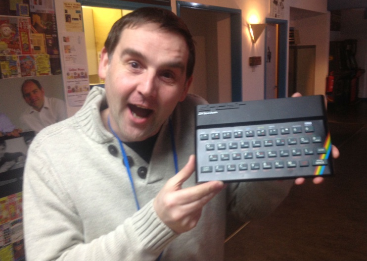 Jason Fitzpatrick with the recreated Sinclair ZX Spectrum