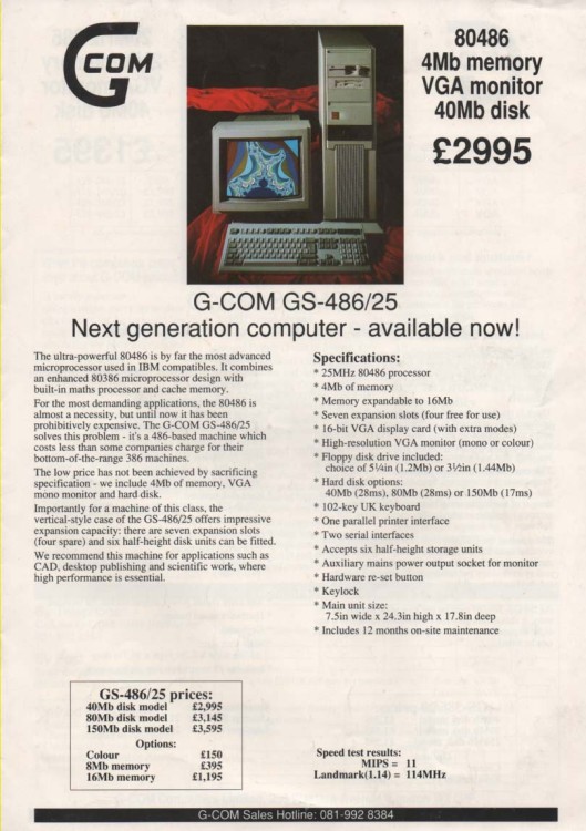 Scan of Document: G-Com computers