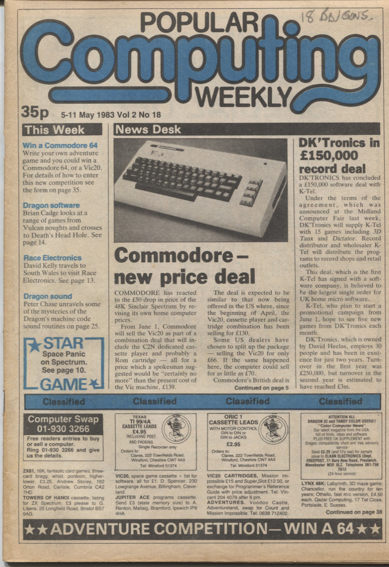 Scan of Document: Popular Computing Weekly Vol 2 No 18 - 5-11 May 1983