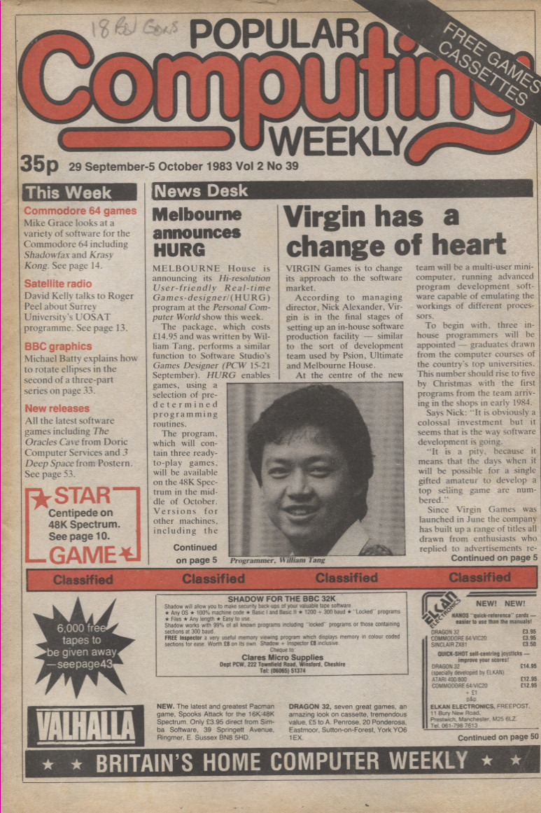 Scan of Document: Popular Computing Weekly Vol 2 No 39 - 29 September-5 October 1983
