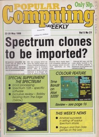 Scan of Document: Popular Computing Weekly Vol 5 No 21 - 22-28 May 1986