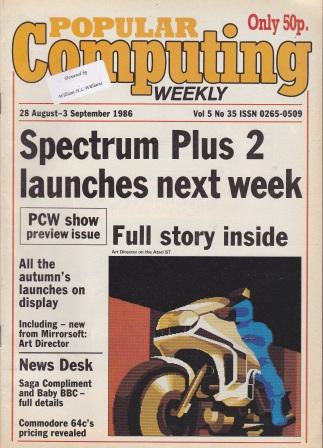 Scan of Document: Popular Computing Weekly Vol 5 No 35 - 28 August-3 September 1986