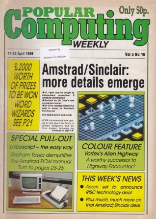 Scan of Document: Popular Computing Weekly Vol 5 No 16 - 17-23 April 1986