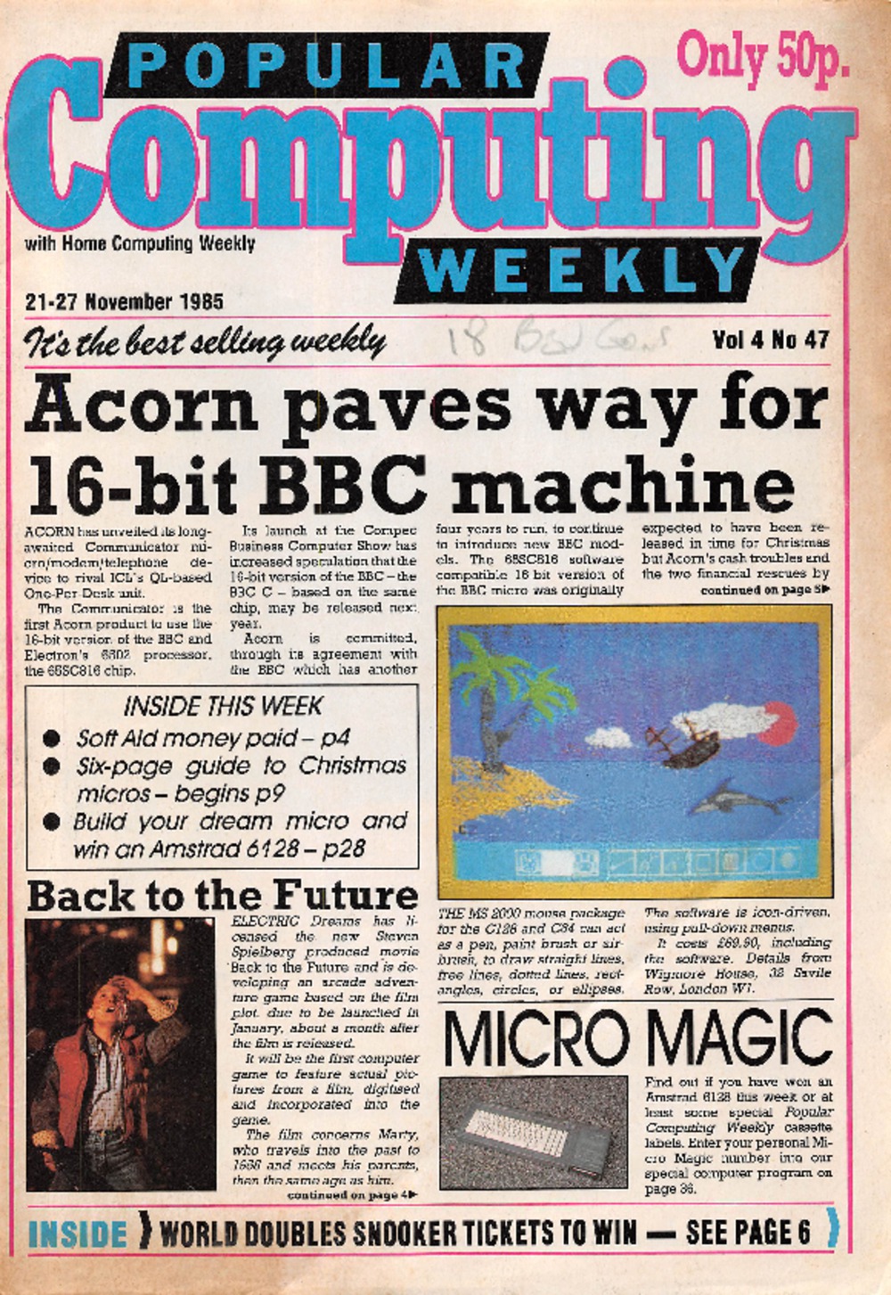 Article: Popular Computing Weekly Vol 4 No 47 - 21-27 November 1985