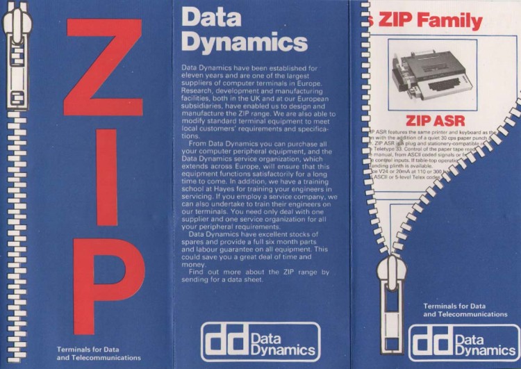 Scan of Document: Data Dynamics ZIP family of Terminals