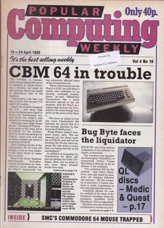Article: Popular Computing Weekly Vol 4 No 16 - 18-24 April 1985
