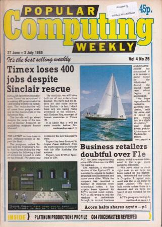 Article: Popular Computing Weekly Vol 4 No 26 - 27 June-3 July 1985