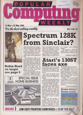 Article: Popular Computing Weekly Vol 4 No 20 - 16-22 May 1985