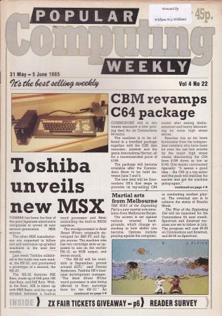 Article: Popular Computing Weekly Vol 4 No 22 - 31 May-5 June 1985