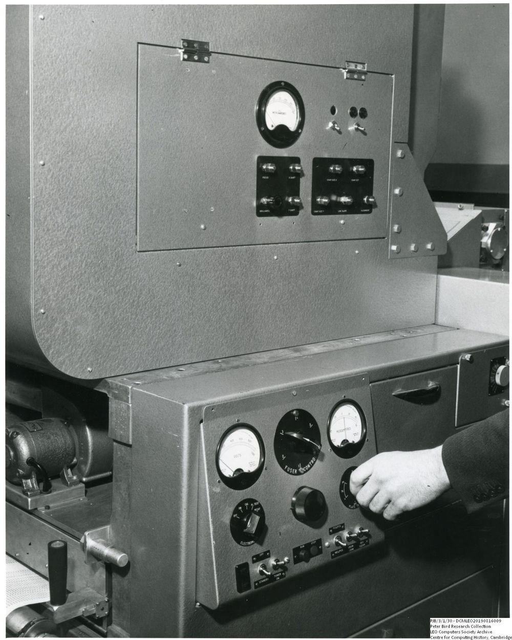 Photograph of 61023  Control panel for Copyflo machine on the Rank prototype xerographic printer