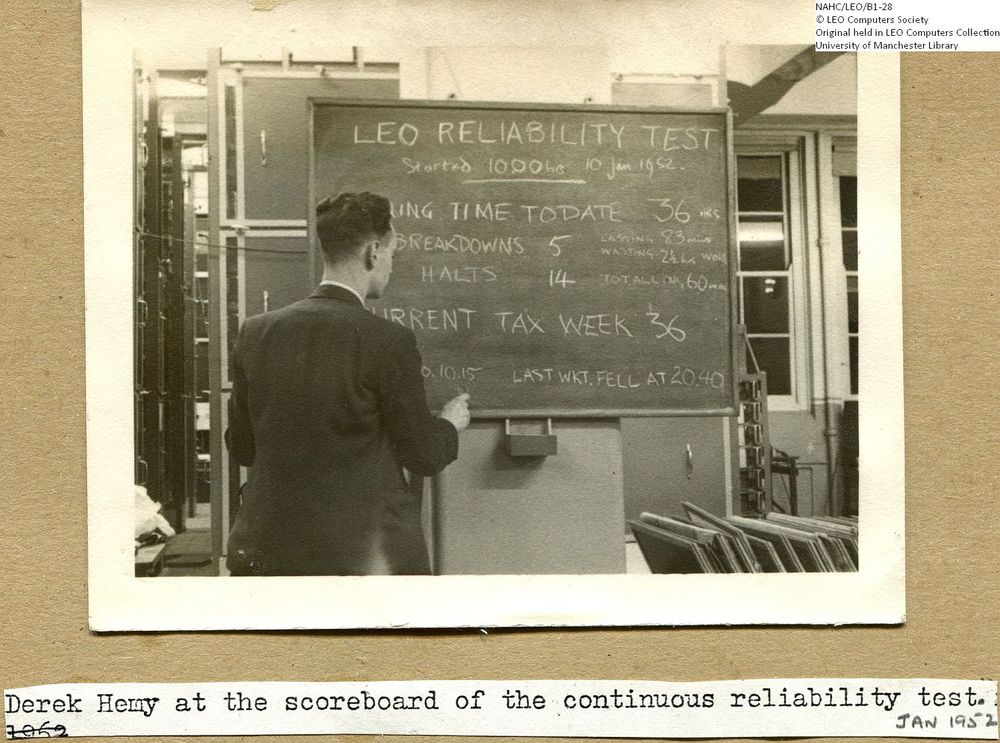 Photograph of 61859  Derek Hemy at the blackboard  (1952)