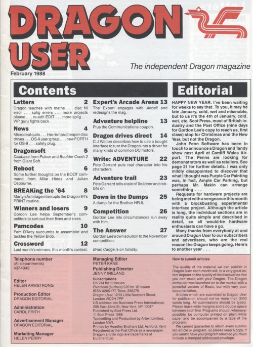Scan of Document: Dragon User - February 1988