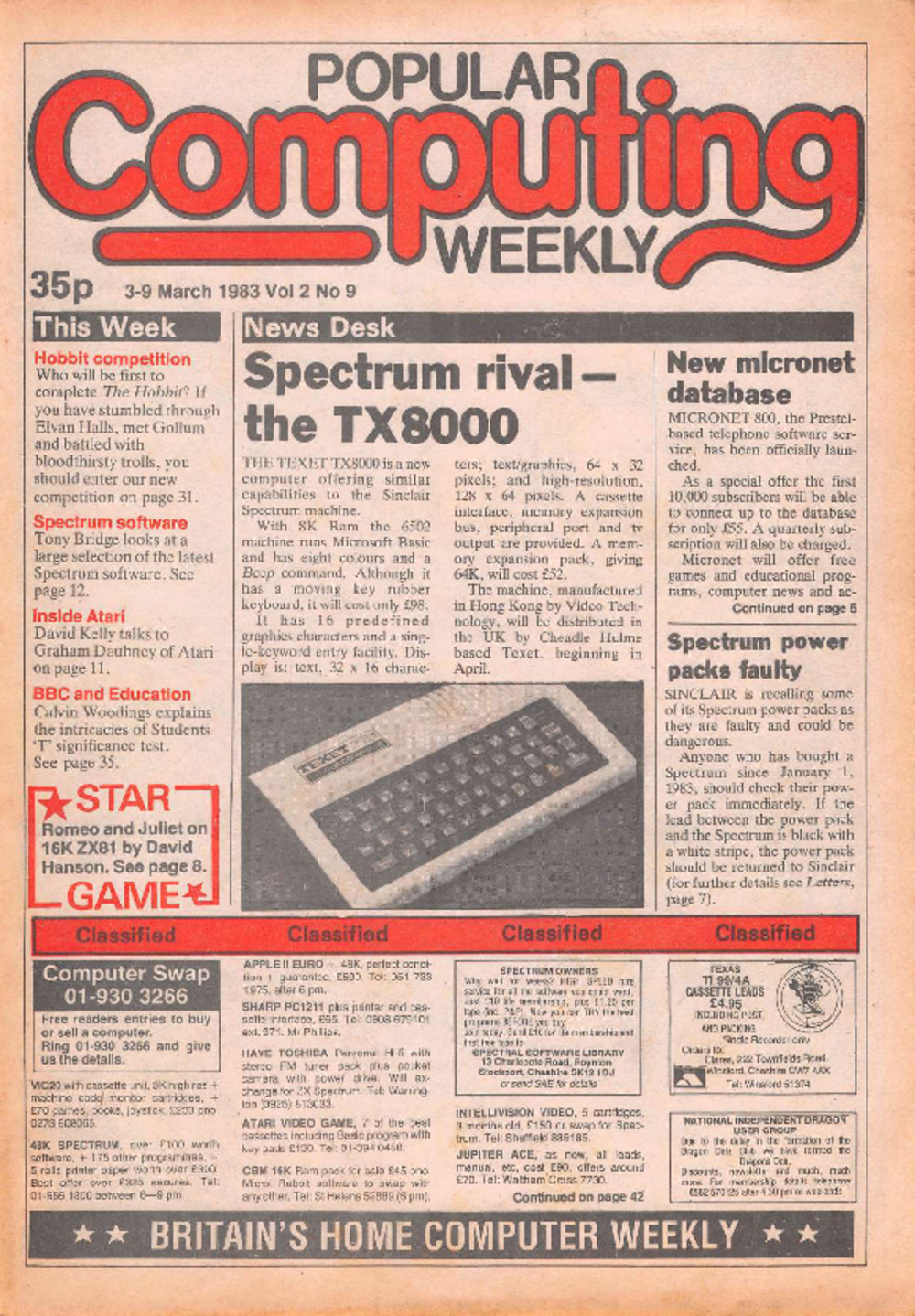 Article: Popular Computing Weekly Vol 2 No 09 - 3-9 March 1983