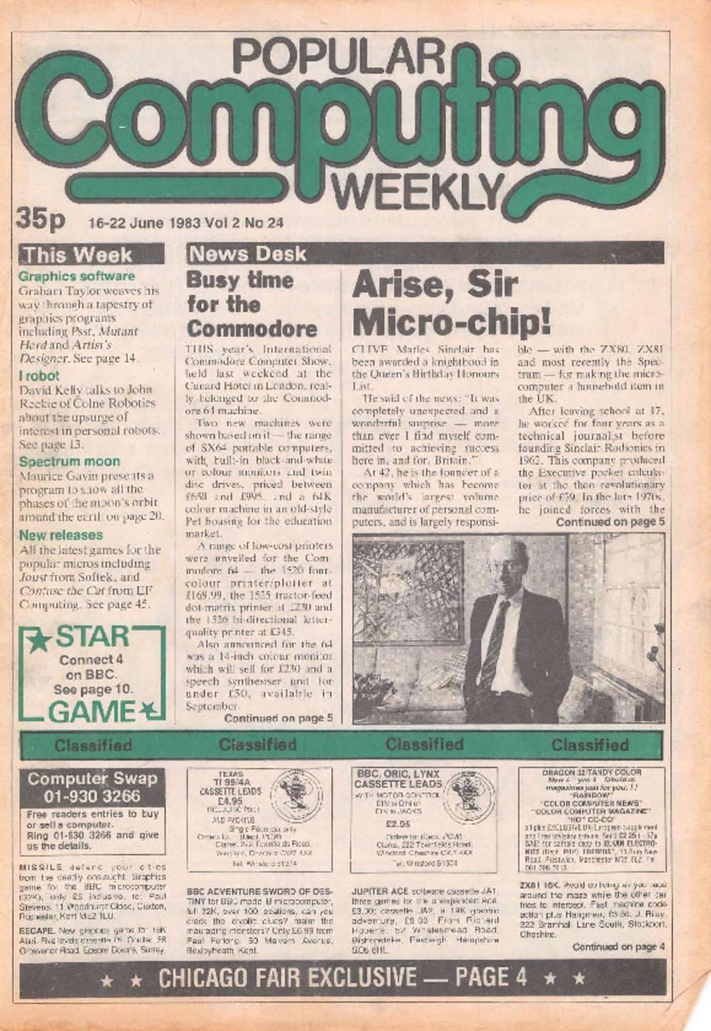 Article: Popular Computing Weekly Vol 2 No 24 - 16-22 June 1983