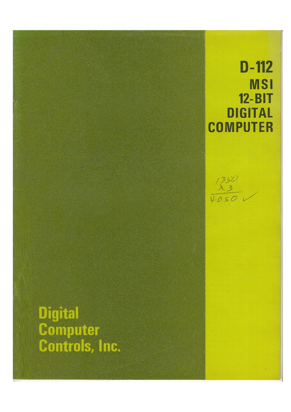 Scan of Document: D112 MSI 12-Bit Digital Computer