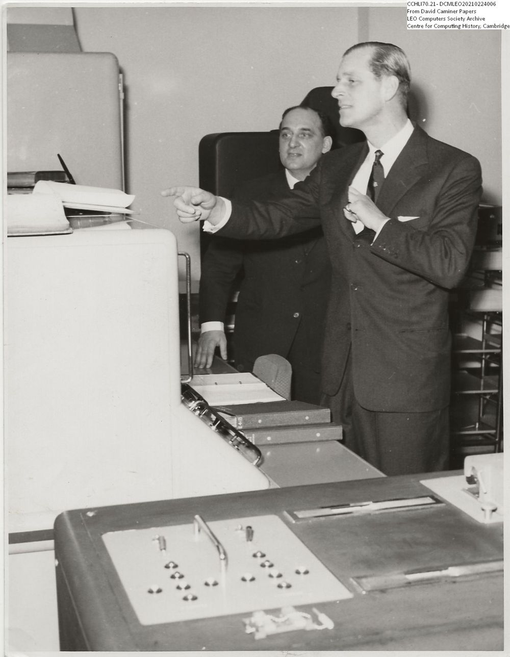 Photograph of 62961  Duke of Edinburgh and David Caminer (22nd Mar 1960)
