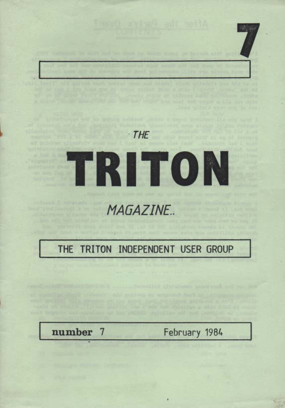 Scan of Document: Triton Magazine No: 7 February 1984