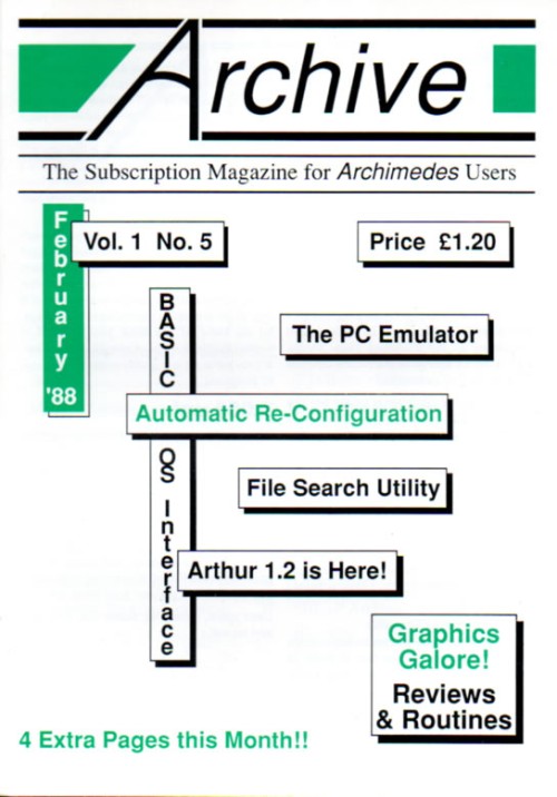 Scan of Document: Archive - Vol 1, No 5 - February 1988