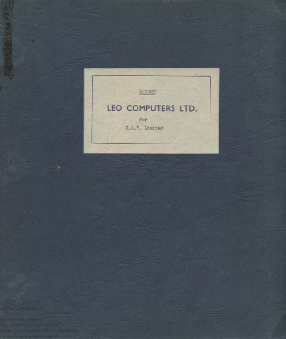 Article: 58903 Report on the use of a LEOmatic Office for C.A.V. Ltd