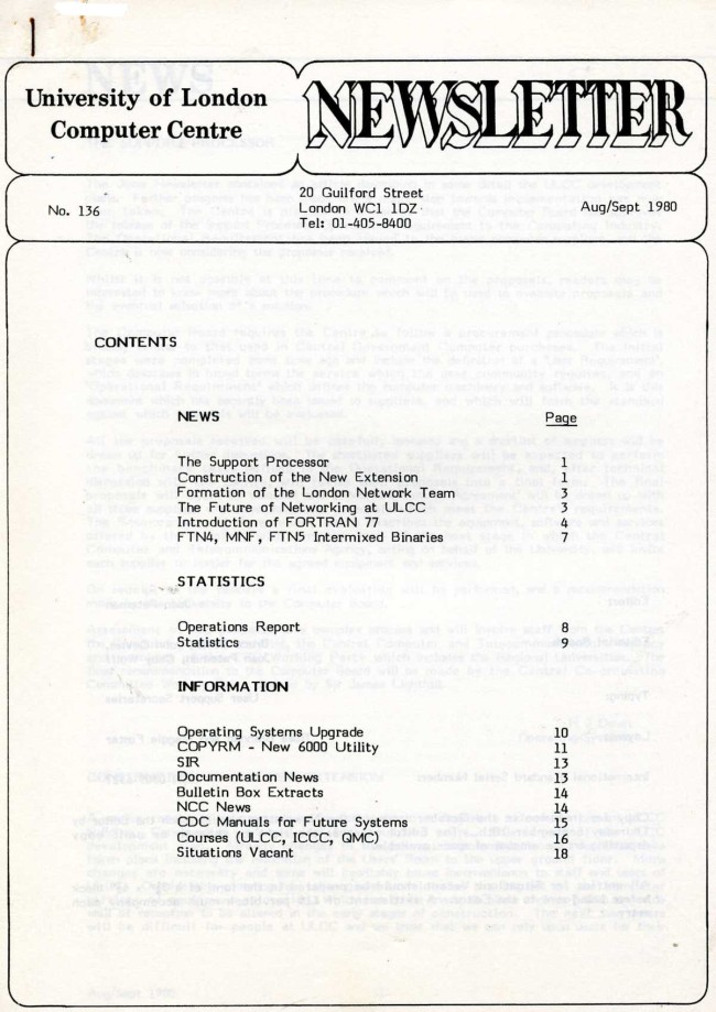 Scan of Document: ULCC News August/September 1980 Newsletter 136