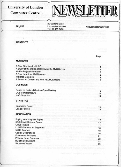 Scan of Document: ULCC News August/September 1989 Newsletter 235