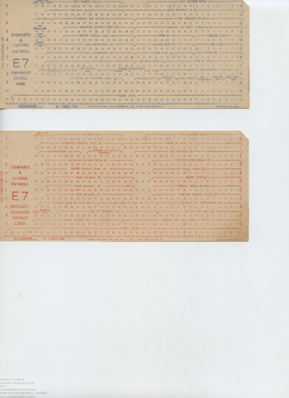 Article: 66103 Hollerith Punch cards