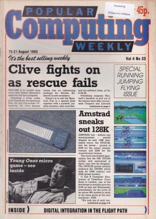 Article: Popular Computing Weekly Vol 4 No 33 - 15-21 August 1985