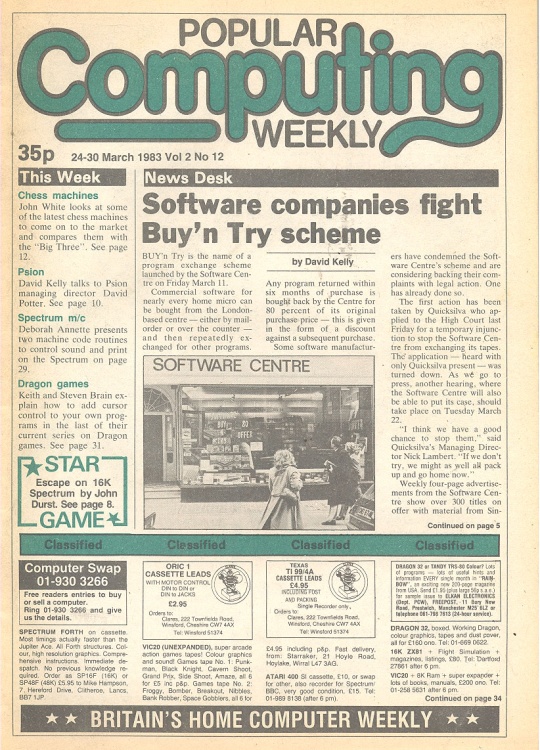 Article: Popular Computing Weekly Vol 2 No 12 - 24-30 March 1983