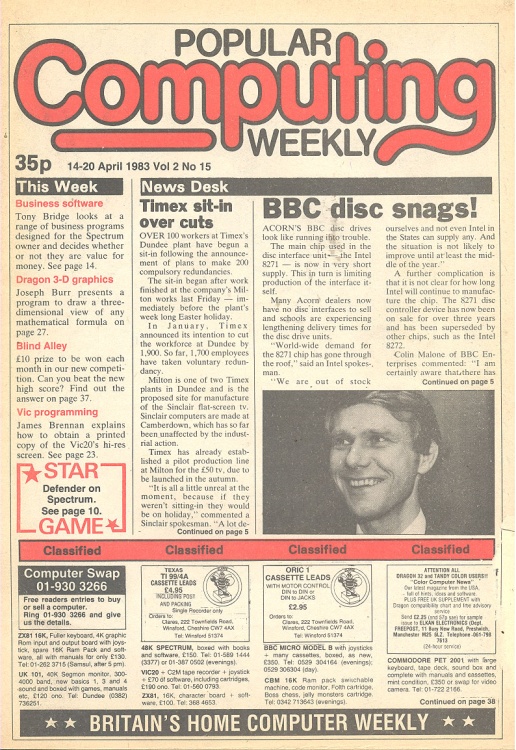 Article: Popular Computing Weekly Vol 2 No 15 - 14-20 April 1983