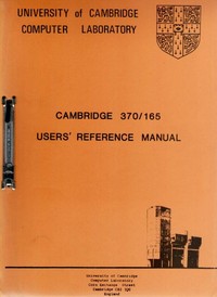 UCCL Cambridge 370/165 Users Reference Manual