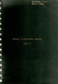 Myriad Programming Manual T6010 BM
