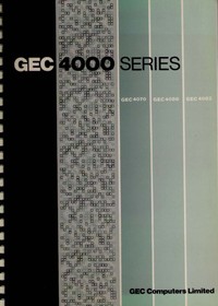 GEC 4000 Series Technical Description Manual