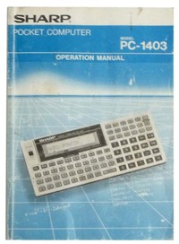 Sharp PC-1403 Operation Manual
