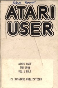 Atari User jan 1986 Cassette