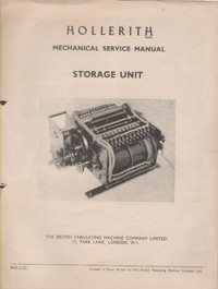 Hollerith Mechanical Service Manual - Storage Unit