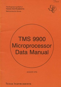 TMS 9900 Microprocessor Data Manual