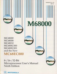 Motorola M6800 8-/16-/32-Bit Microprocessor Users Manual