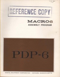 Digital PDP-6 MACRO6 Assembly Program