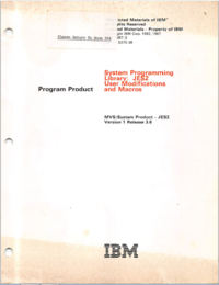 IBM - System Programming Library - JES2 - User Modifications and Macros