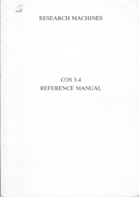 COS 3.4 Reference Manual for RML 380Z