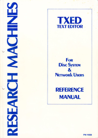 TXED Reference Manual for Disc and Network Users - RML 3480Z