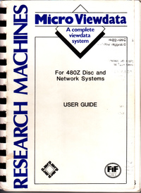 Micro ViewData for 480Z Disc and Network Systems User Guide PN 15286