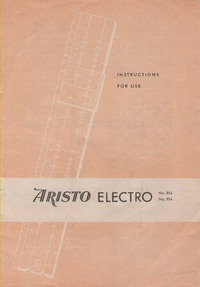 Aristo Electro Slide Rule Instructions