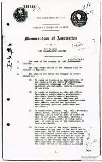 60873  Memorandum of Association of LEO Computers Limited (First page)