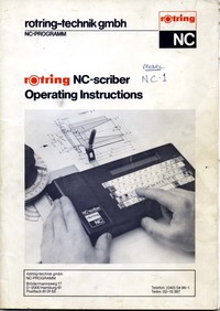 Rotring NC-scriber Operating Instructions