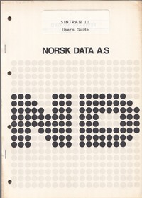 Norsk Data - Sintran III User's Guide