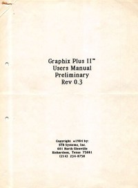 STB Systems - Graphix Plus II Users Manual - Preliminary Revision 0.3
