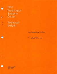 Washington Systems Center Technical Bulletin Job Networking Facilities