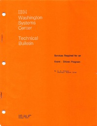 Washington Systems Center Technical Bulletin Services Required for an Event-Driven Program